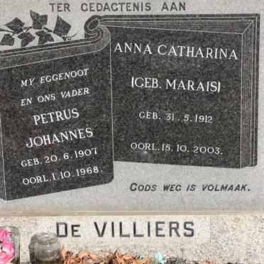VILLIERS Petrus Johannes, de 1907-1968 &amp; Anna Catharina MARAIS 1912-2003