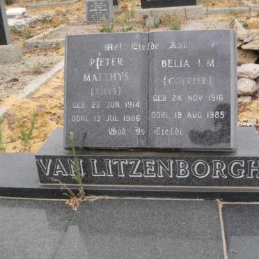 LITZENBORGH Pieter Matthys, van 1914-1986 &amp; Belia J.M. COETZEE 1916-1985