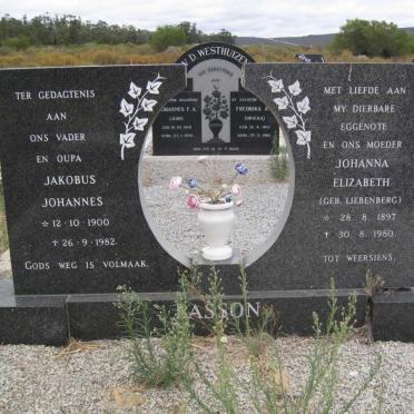 BASSON Jakobus Johannes 1900-1982 &amp; Johanna Elizabeth LIEBENBERG 1897-1980