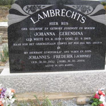 LAMBRECHTS Johannes Frederik 1932-2006 &amp; Johanna Gerendina 1932-1969