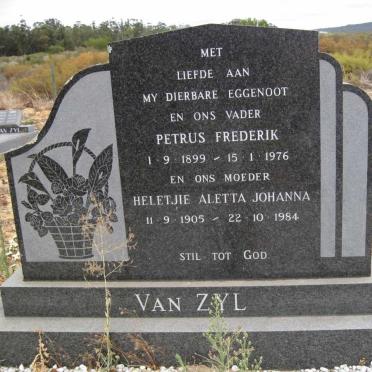 ZYL Petrus Frederik, van 1899-1976 &amp; Heletjie Aletta Johanna 1905-1984