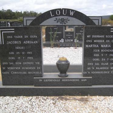 LOUW Jacobus Adriaan 1913-1993 &amp; Martha Maria Sophia BOONZAAIER 1920-1986