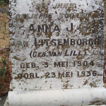 LITSENBORGH Anna J.E., van nee VAN LILL 1904-1936