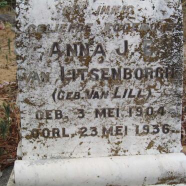 LITSENBORGH Anna J.E., van nee VAN LILL 1904-1936