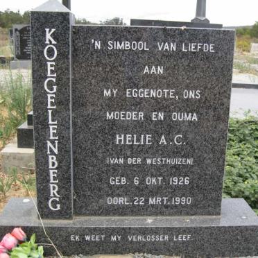 KOEGELENBERG Helie A.C. nee VAN DER WESTHUIZEN 1926-1990