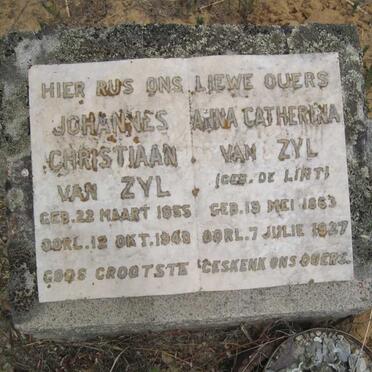 ZYL Johannes Christiaan, van 1855-1940 &amp; Anna Catherina DE LINT 1863-1927