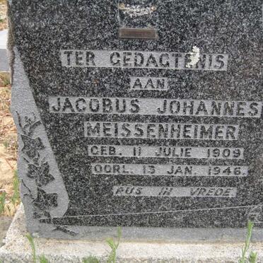 MEISSENHEIMER Jacobus Johannes 1909-1946