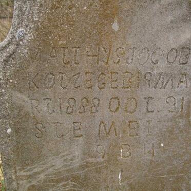 KOTZE Matthys Jocobus 1888-1934