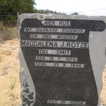 KOTZE Magdalena J. nee SMIT 1874-1946