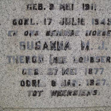 THERON Susanna M.J. nee LOUBSER 1877-1957
