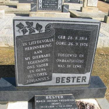 BESTER Hendrik Johannes 1914-1976 &amp; Maria Jacoba Fredirica 1909-2004