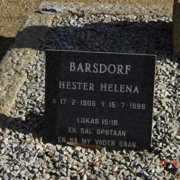BARSDORF Hester Helena 1906-1998