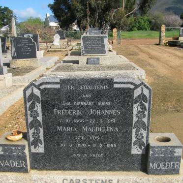 CARSTENS Frederik Johannes 1866-1951 &amp; Maria Magdalena VOS 1876- 1955