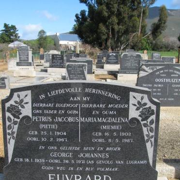EUVRARD Petrus Jacobus 1904-1967 &amp; Maria Magdalena 1902-1987 :: EUVRARD George Johannes 1939-1971
