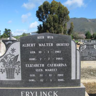 FRYLINCK Albert Walter 1907-1962 &amp; Elizabeth Catharina MAREE 1902-1986