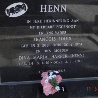 HENN Francois Louis 1918-1974 &amp; Dina Maria HARPER 1919-2001