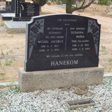 HANEKOM Wessel Jacobus 1901-1973 &amp; Susanna Maria TALJAARD 1901-1985