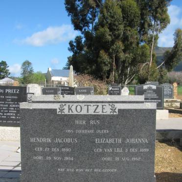 KOTZE Hendrik Jacobus 1890-1954 &amp; Elizabeth Johanna VAN LILL 1899-1962