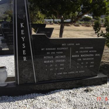 KEYSER Petrus Jacobus Marais 1910-1983 &amp; Maria Magdalena TREURNICHT 1922-1990