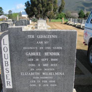 LOUBSER Gabriel Hendrik 1886-1953 &amp; Elizabeth Wilhelmina SIEBRITS 1896-1989