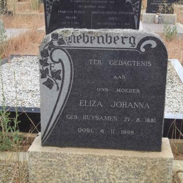 LIEBENBERG Eliza Johanna nee HUYSAMEN 1881-1959