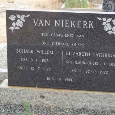 NIEKERK Schalk Willem, van 1913-1977 &amp; Elizabeth Cathrina LAUBSCHER 1913-1972