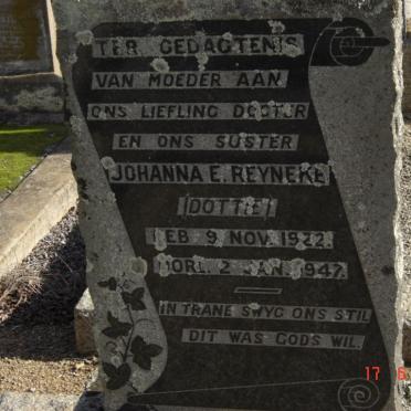REYNEKE Johanna E. 1922-1947