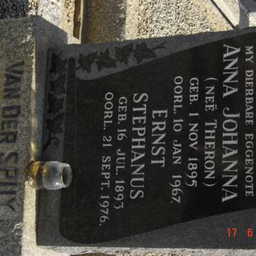 SPUY Ernst Stephanus, van der 1893-1976 &amp; Anna Johanna THERON 1895-1967
