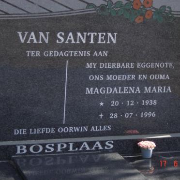 SANTEN Magdalena Maria, van 1938-1996