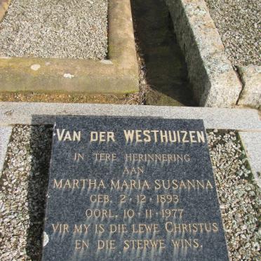WESTHUIZEN Martha Maria Susanna, van der 1893-1977