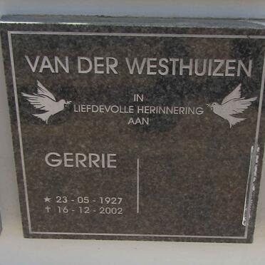 WESTHUIZEN Gerrie, van der 1927-2002