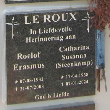 ROUX Roelof Erasmus, le 1932-2008 & Catharina Susanna STEENKAMP 1938-2024