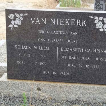 NIEKERK Schalk Willem, van 1913-1977 &amp; Elizabeth Cathrina LAUBSCHER 1913-1972