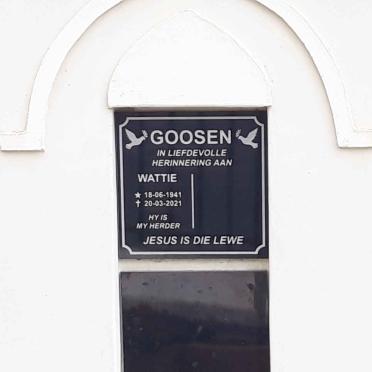 GOOSEN Wattie 1941-2021