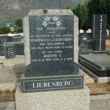 LIEBENBERG Barend Z. 1903-1978 &amp;  Magdalena J. KELLERMAN 1904-1961