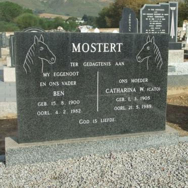 MOSTERT Ben 1900-1982 &amp; Catharina W. CATO 1905-1989