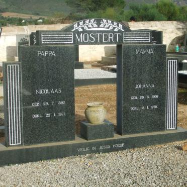MOSTERT Nicolaas 1892-1971 &amp;  Johanna 1906-1970