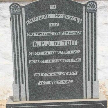 TOIT A.P.J., du 1920-1946