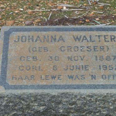 WALTERS Johanna nee CROESER 1887-1952