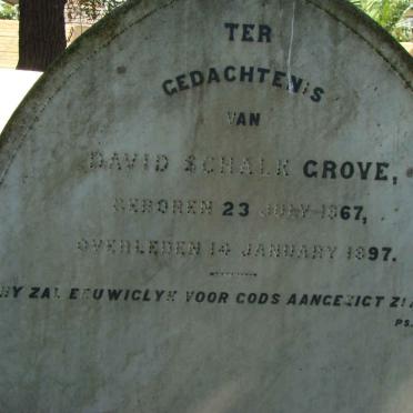 GROVE David Schalk 1867-1897