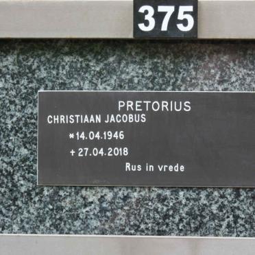 PRETORIUS Christiaan Jacobus 1946-2018