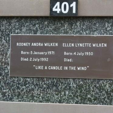 WILKEN  Ellen Lynette 1950- :: WILKEN Rodney André 1971-1992