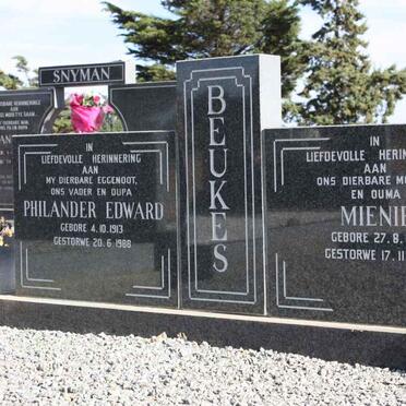 BEUKES Philander Edward 1913-1998 &amp; Mienie 1916-1999