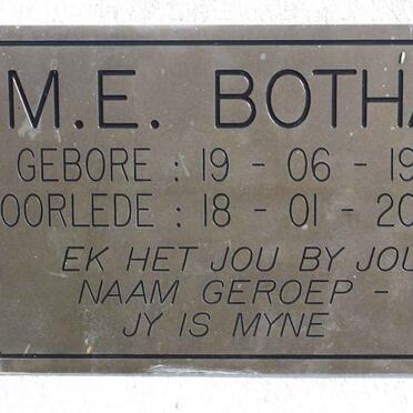 BOTHA M.E. 1930-2003