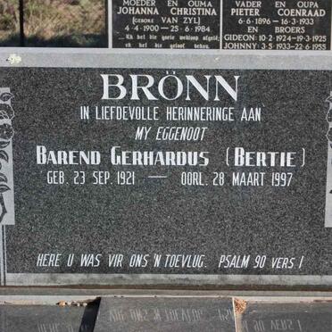 BRÖNN Barend Gerhardus 1921-1997