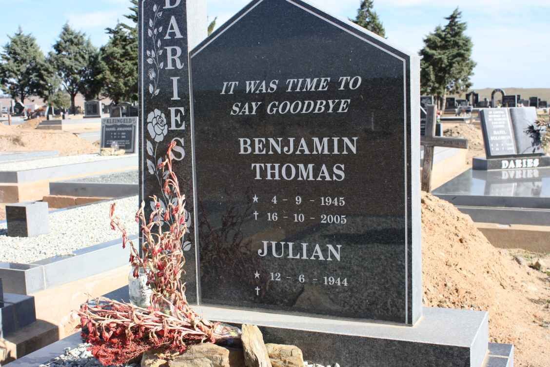 DARIES Benjamin Thomas 1945-2005 &amp; Julian 1944-