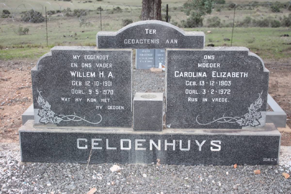 GELDENHUYS Willem H.A. 1901-1970 &amp; Carolina Elizabeth 1903-1972