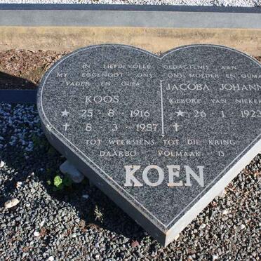 KOEN Koos 1916-1987 &amp; Jacoba Johanna VAN NIEKERK 1923-