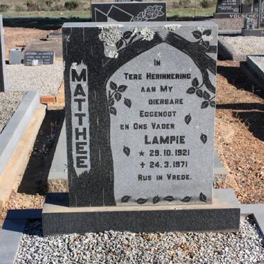MATTHEE Lampie 1921-1971