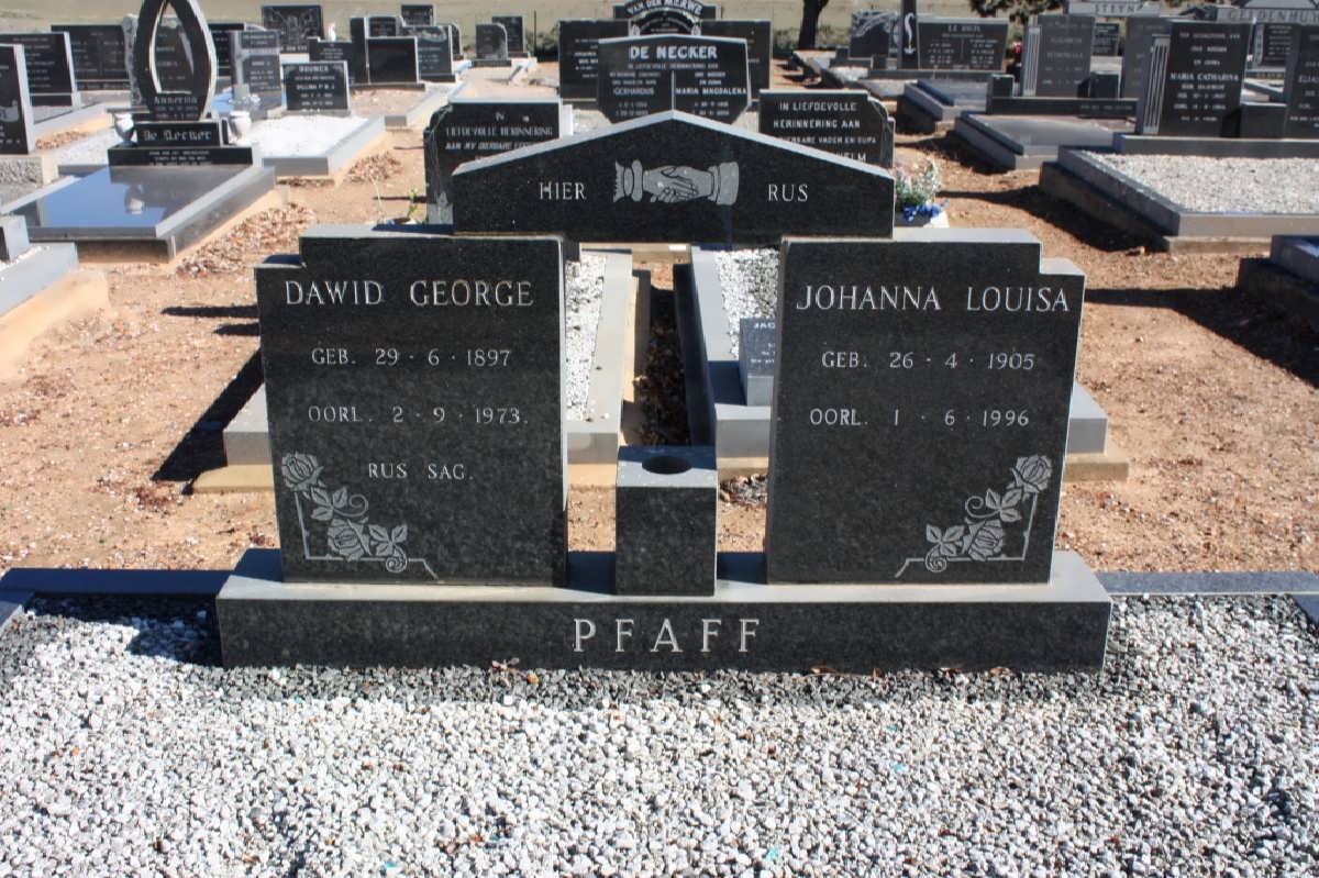 PFAFF Dawid George 1897-1973 &amp; Johanna Louisa 1905-1996